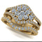 1.9ct Brilliant Diamond Gold Halo Bridal Set - 01US31A
